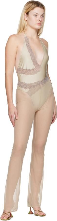 Amina Muaddi Green Henson Cross-Over Heeled Sandals - Picture 4