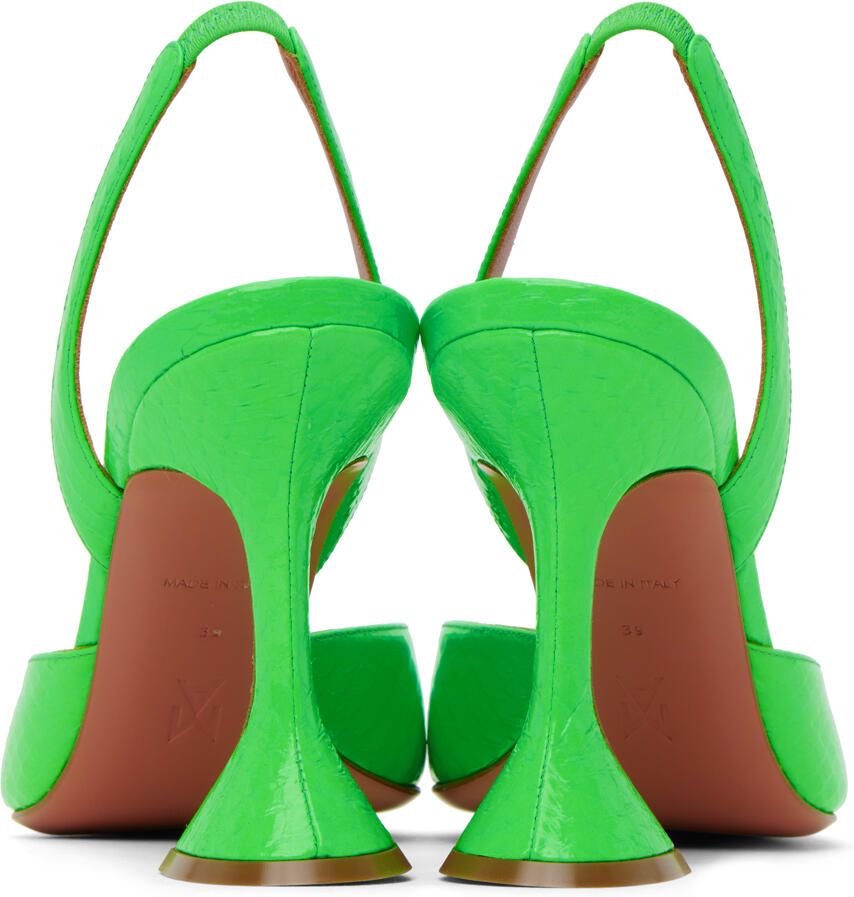Amina Muaddi Green Holli Sling Heels