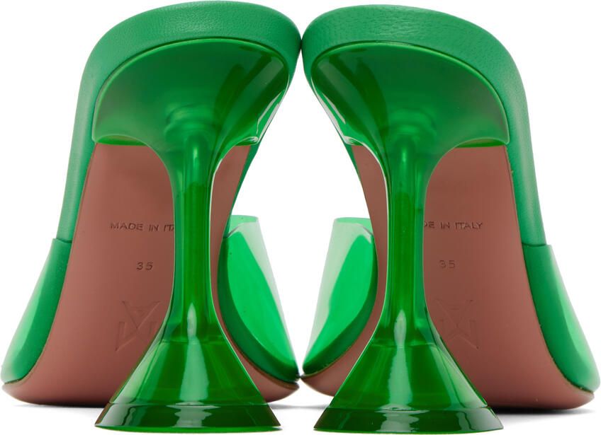 Amina Muaddi Green Lupita Heeled Sandals