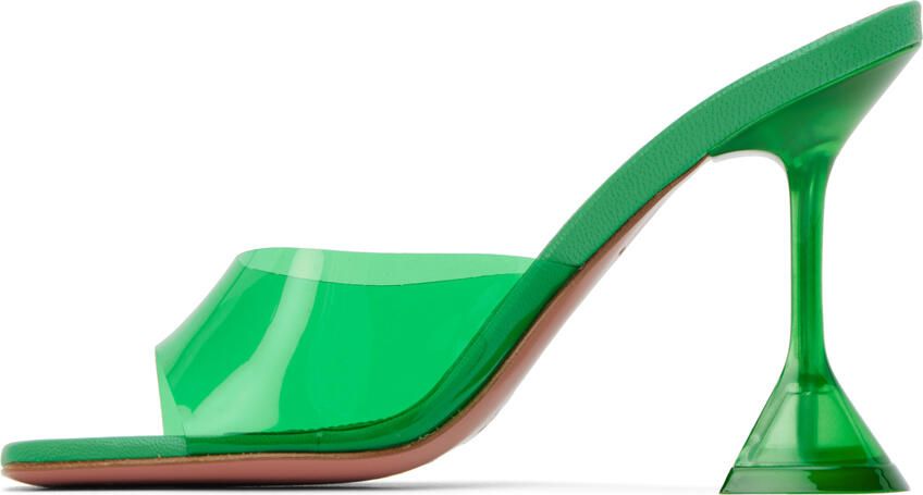 Amina Muaddi Green Lupita Heeled Sandals - Picture 3