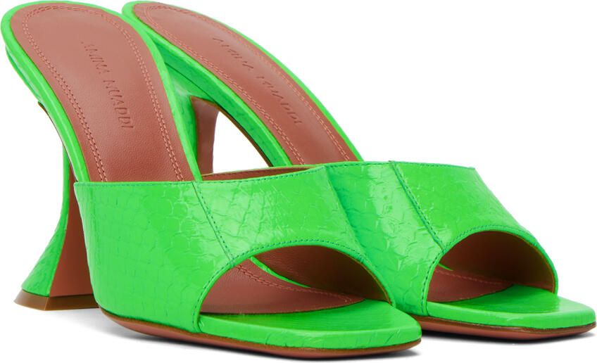 Amina Muaddi Green Lupita Heeled Sandals - Picture 2