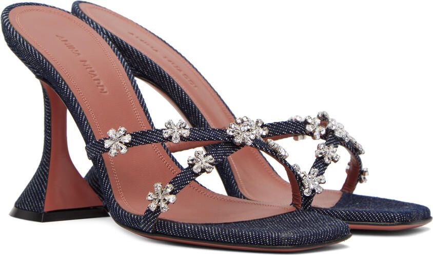 Amina Muaddi Indigo Lily 95 Heeled Sandals - Picture 2
