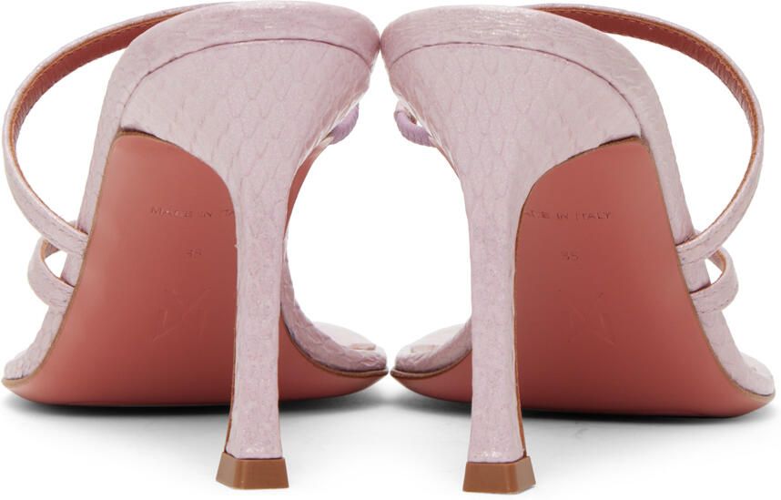 Amina Muaddi Pink Ami Heeled Sandals