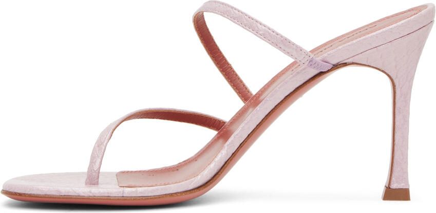 Amina Muaddi Pink Ami Heeled Sandals - Picture 3