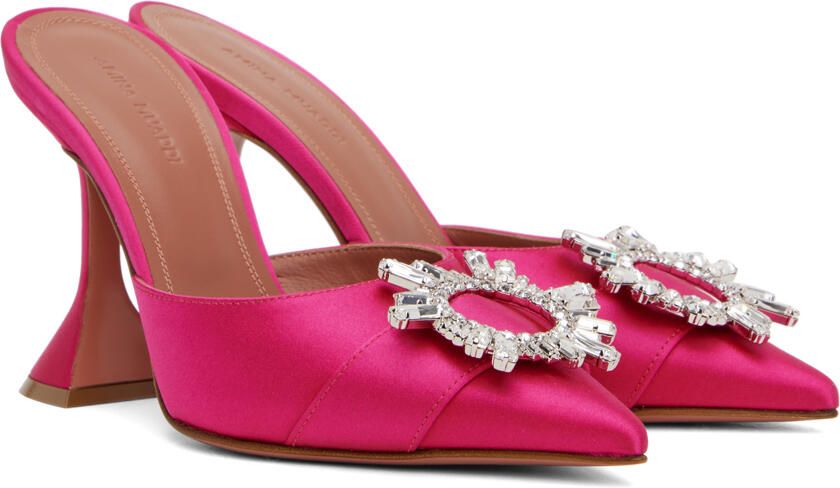 Amina Muaddi Pink Begum Mules - Picture 2