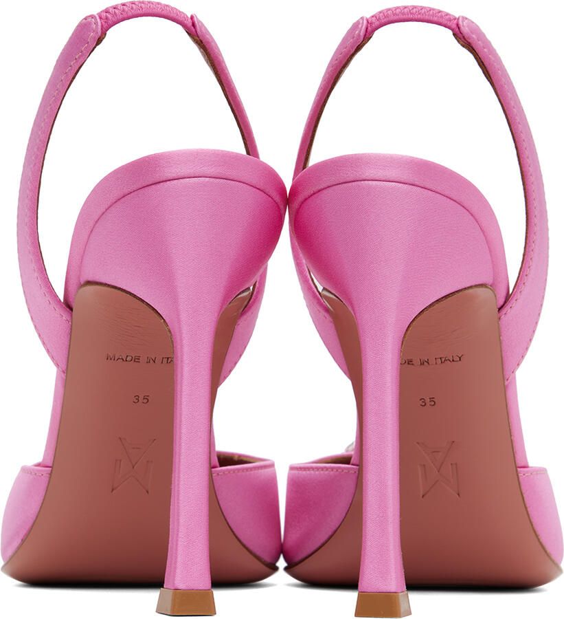 Amina Muaddi Pink Camelia Heels