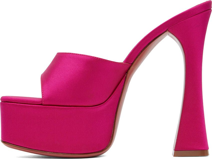 Amina Muaddi Pink Dalida Heeled Sandals - Picture 3