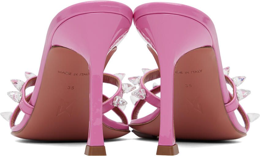 Amina Muaddi Pink Feli Heeled Sandals