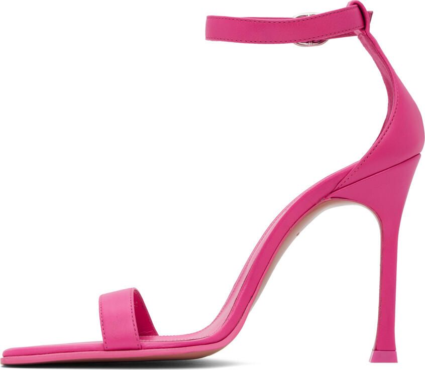 Amina Muaddi Pink Kim 90 Heeled Sandals - Picture 3