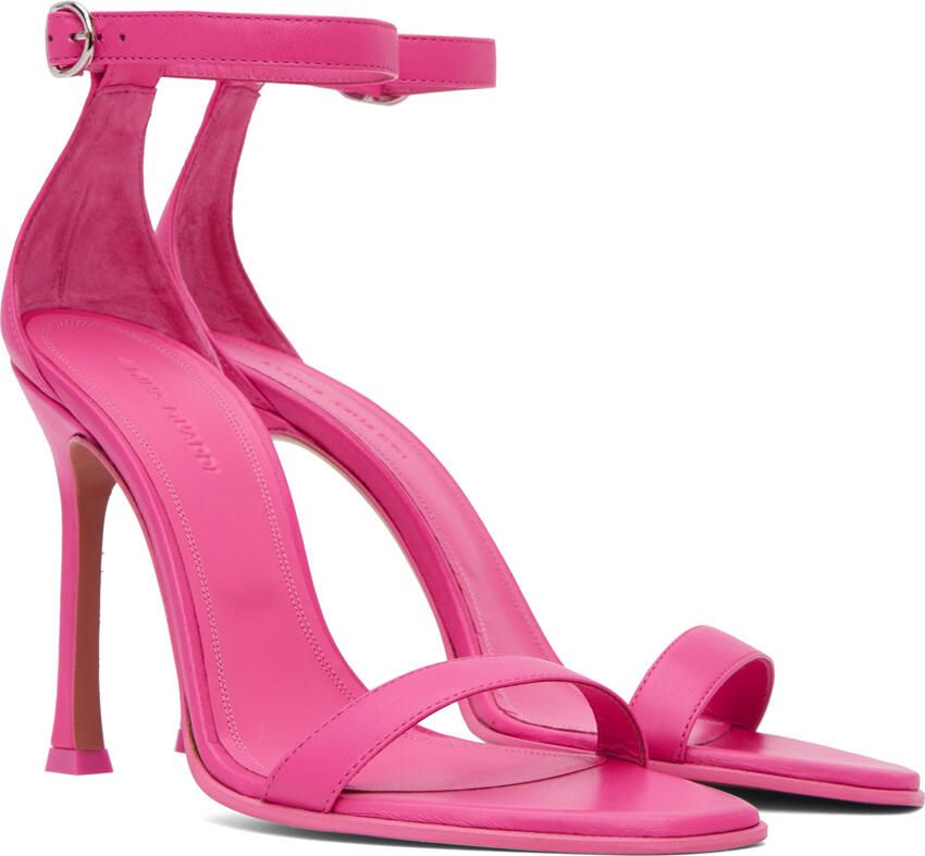 Amina Muaddi Pink Kim 90 Heeled Sandals - Picture 2