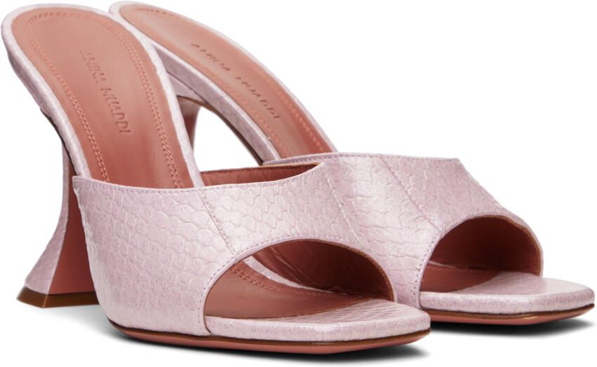 Amina Muaddi Pink Lupita Heeled Sandals