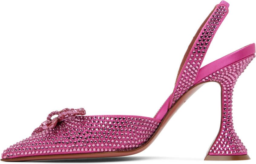 Amina Muaddi Pink Rosie Sling Heels - Picture 3