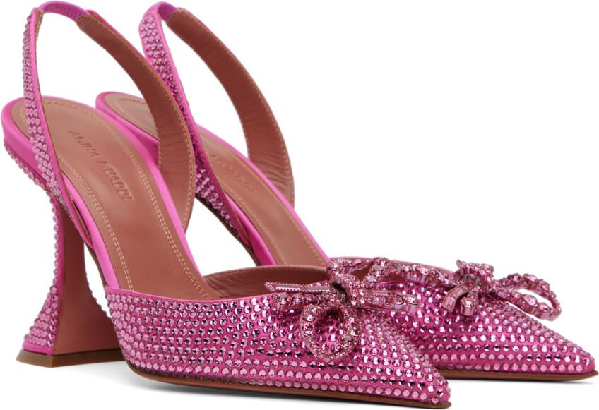 Amina Muaddi Pink Rosie Sling Heels - Picture 2