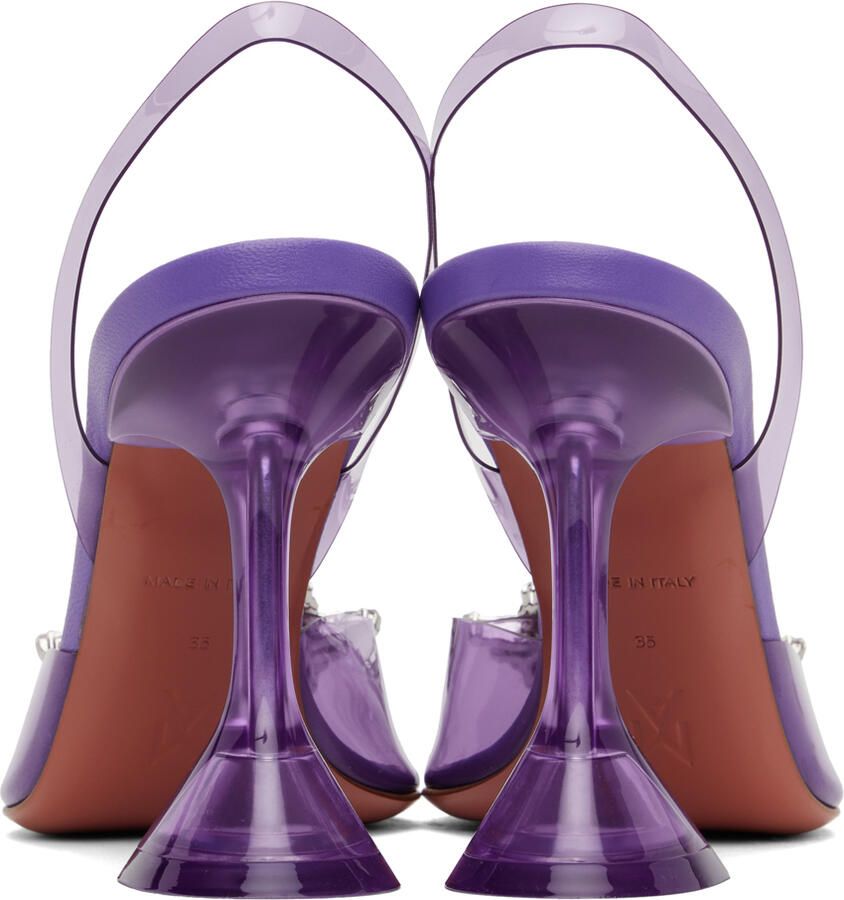Amina Muaddi Purple Begum Glass Sling 95 Heels