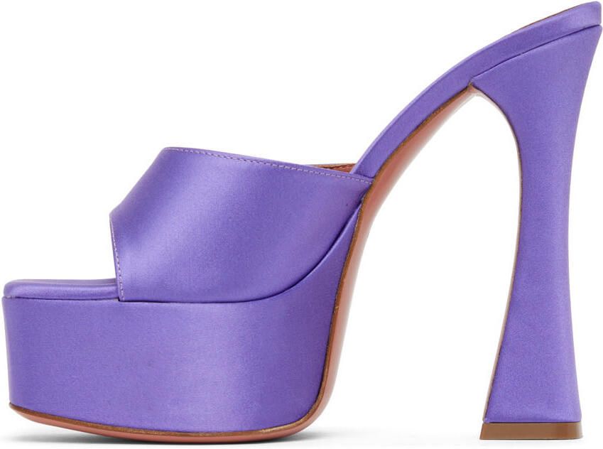 Amina Muaddi Purple Dalida Heeled Sandals - Picture 3