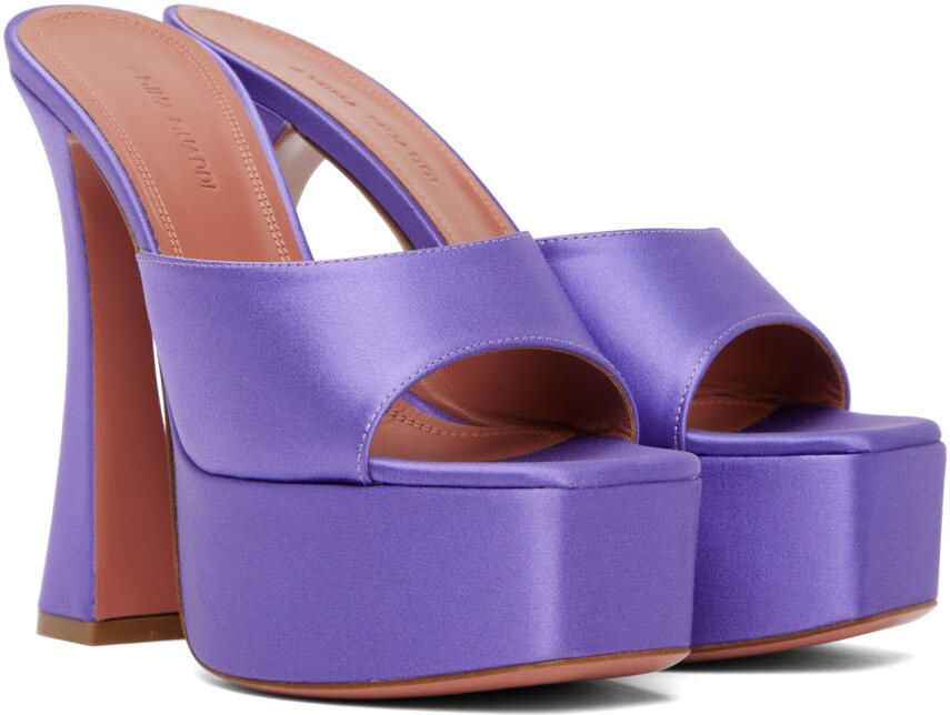 Amina Muaddi Purple Dalida Heeled Sandals - Picture 2