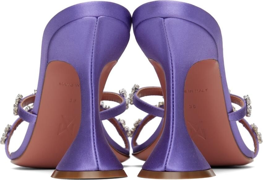 Amina Muaddi Purple Lily Heeled Sandals