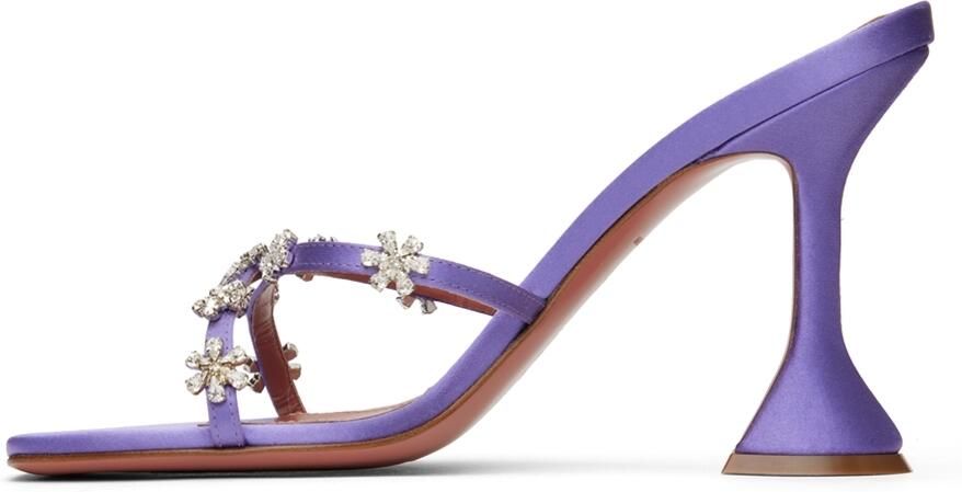 Amina Muaddi Purple Lily Heeled Sandals - Picture 3