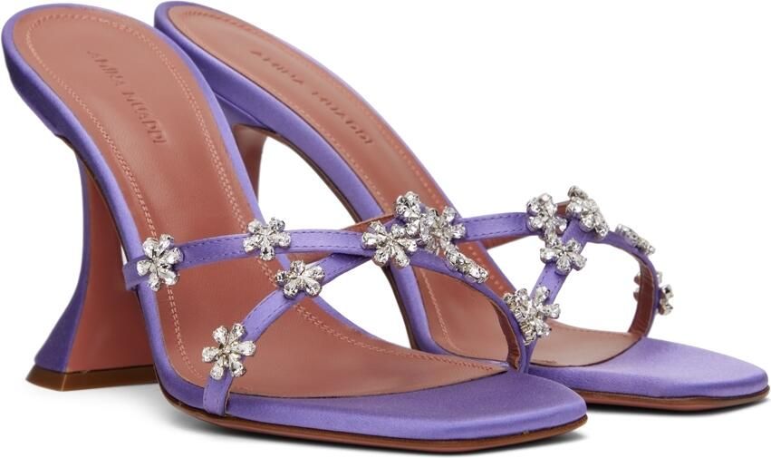 Amina Muaddi Purple Lily Heeled Sandals - Picture 2
