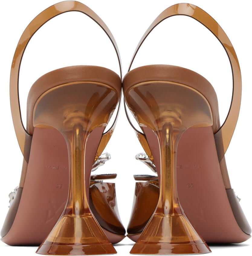 Amina Muaddi SSENSE Exclusive Brown Rosie Heels