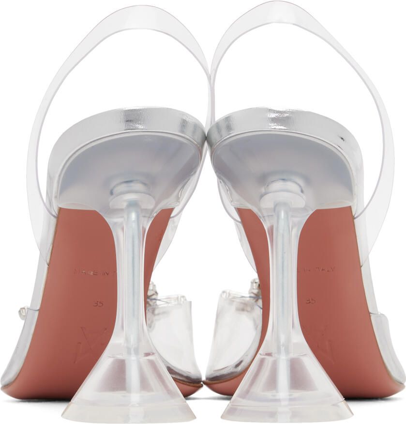 Amina Muaddi Transparent Begum Glass Sling 95 Heels