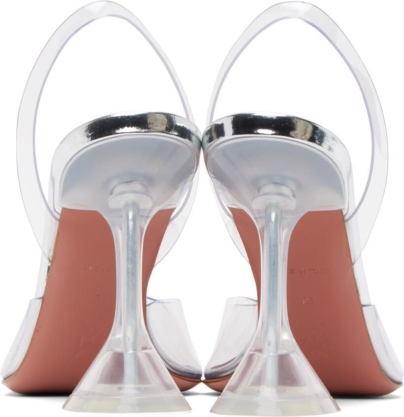 Amina Muaddi Transparent Holli Glass Sling Heels