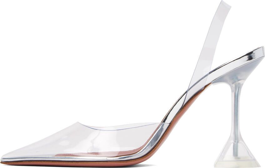 Amina Muaddi Transparent Holli Glass Sling Heels - Picture 3