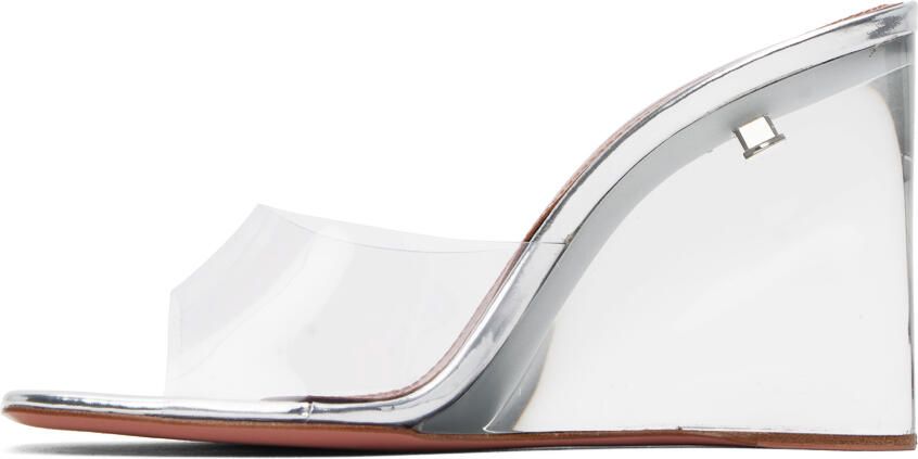 Amina Muaddi Transparent Lupita Glass Wedge Heeled Sandals - Picture 3