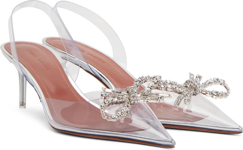 Amina Muaddi Transparent Rosie Glass Heels