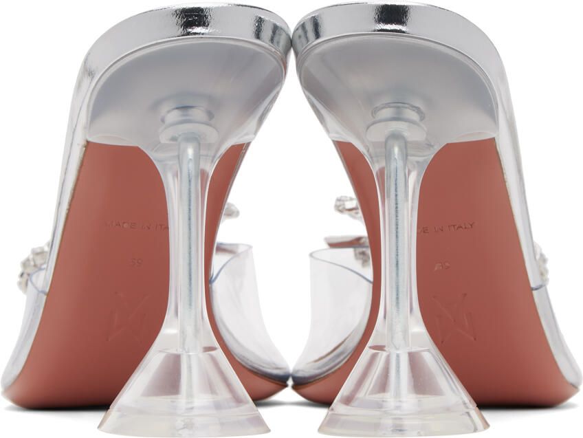 Amina Muaddi Transparent Rosie Glass Sling Heeled Sandals