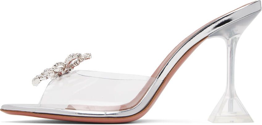 Amina Muaddi Transparent Rosie Glass Sling Heeled Sandals - Picture 3