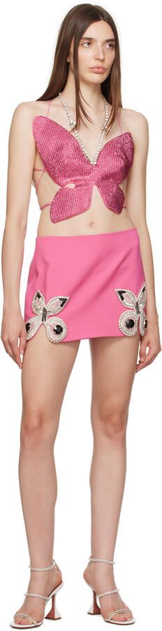 Amina Muaddi White Gilda Heeled Sandals - Picture 4