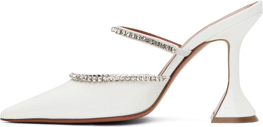 Amina Muaddi White Gilda Heels - Picture 3