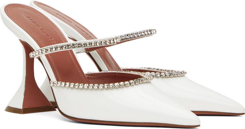 Amina Muaddi White Gilda Heels - Picture 2
