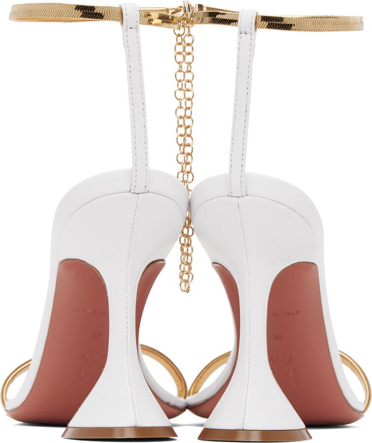 Amina Muaddi White Henson Heeled Sandals