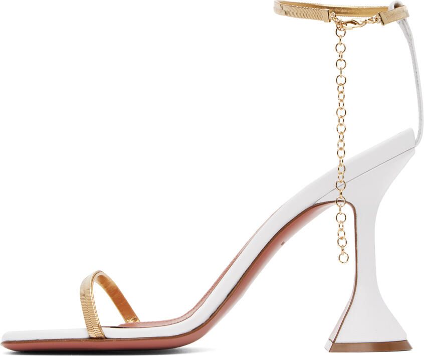Amina Muaddi White Henson Heeled Sandals - Picture 2