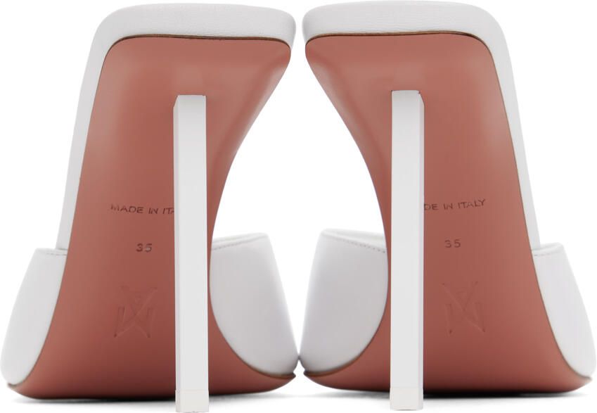 Amina Muaddi White Laura Heeled Sandals