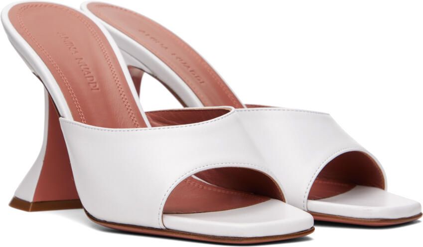 Amina Muaddi White Lupita Heeled Sandals - Picture 2