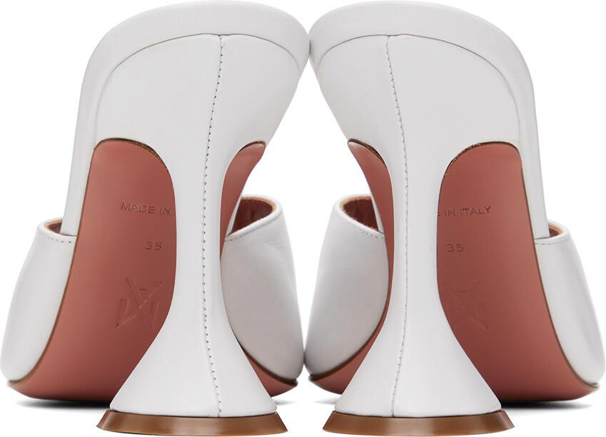 Amina Muaddi White Lupita Heeled Sandals