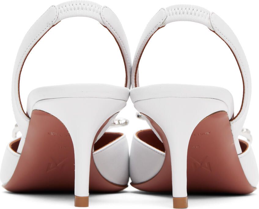 Amina Muaddi White Rosie Sling 60 Heels