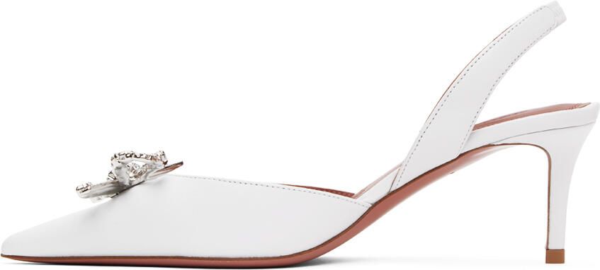 Amina Muaddi White Rosie Sling 60 Heels - Picture 3