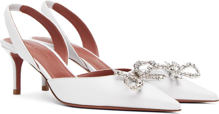 Amina Muaddi White Rosie Sling 60 Heels - Picture 2
