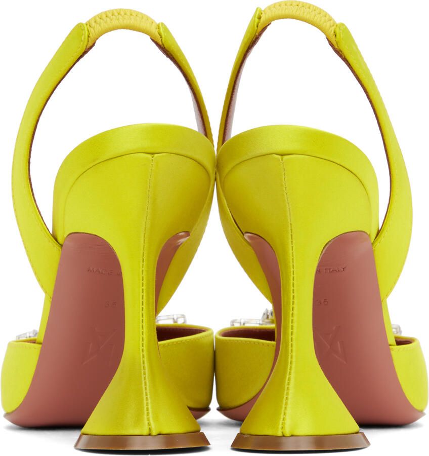 Amina Muaddi Yellow Begum Sling Heels