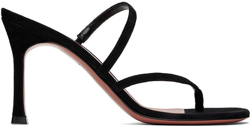 Amina Muaddi Black AMI Heeled Sandals - Picture 4