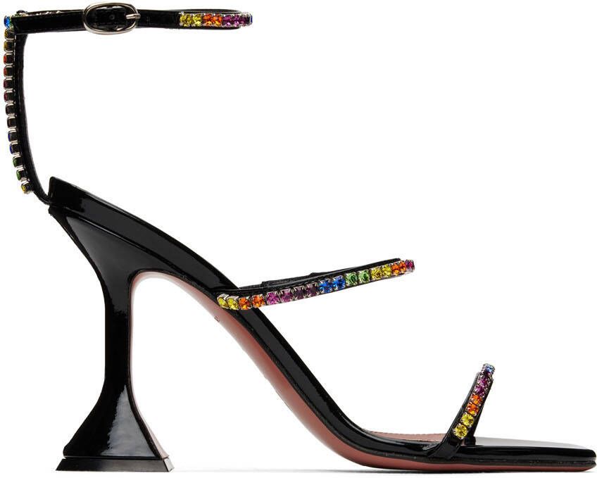 Amina Muaddi Black Gilda Heeled Sandals - Picture 4