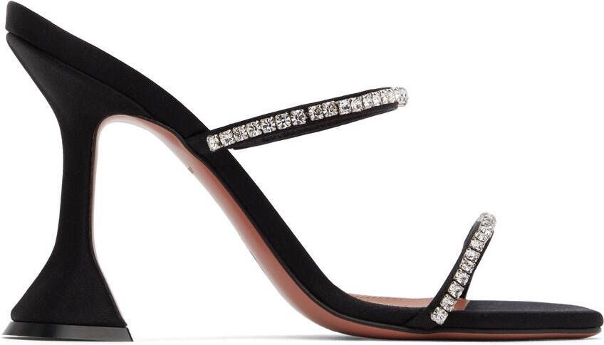 Amina Muaddi Black Gilda Heeled Sandals