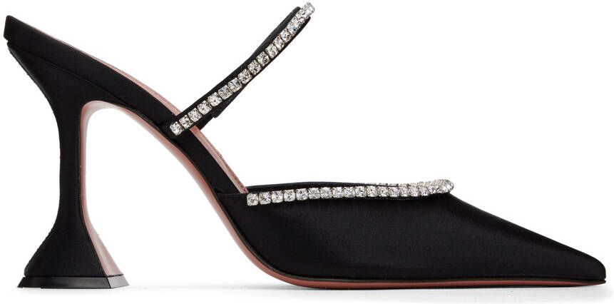 Amina Muaddi Black Gilda Heeled Sandals