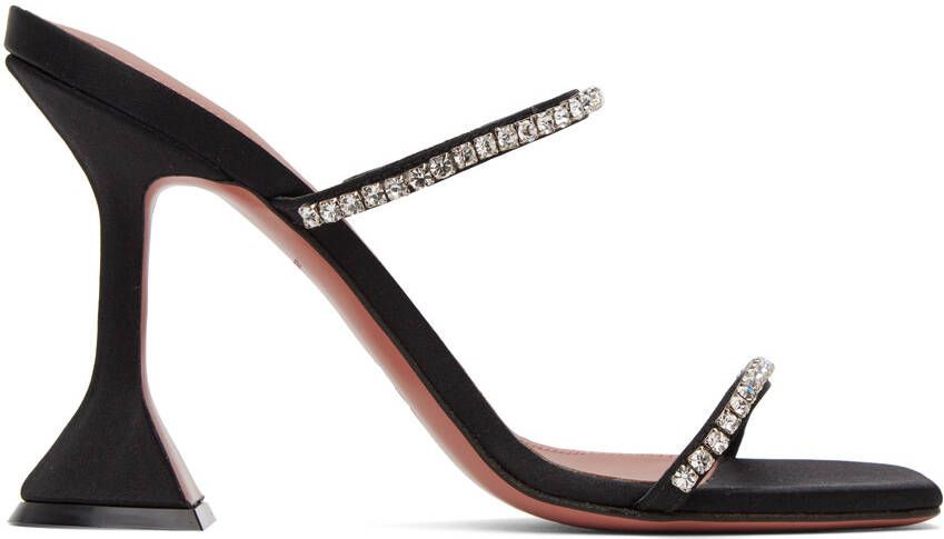 Amina Muaddi Black Gilda Slipper 95 Heeled Sandals - Picture 5