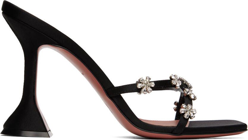 Amina Muaddi Black Lily Heeled Sandals - Picture 5