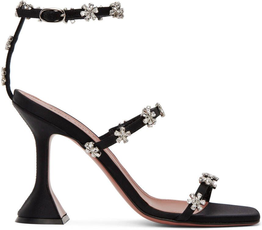 Amina Muaddi Black Lily Sandals - Picture 5